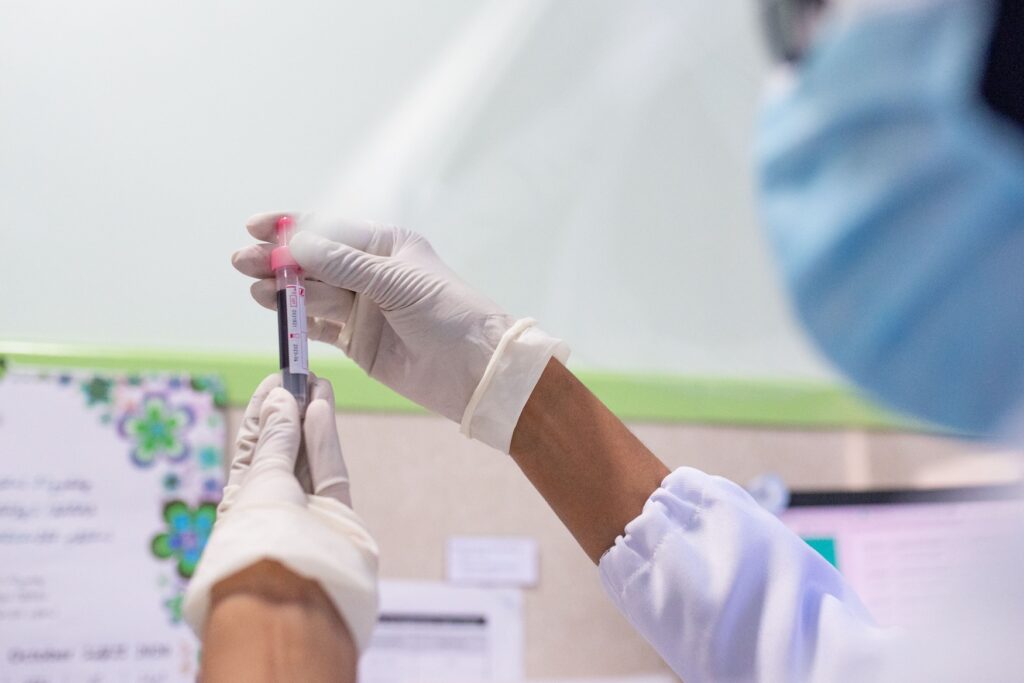 Blood sample for a blood test for cancer screening